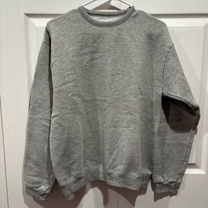 HANES Unisex Warm Gray Long Sleeve Pullover Sweater Sweatshirt Crewneck - size S